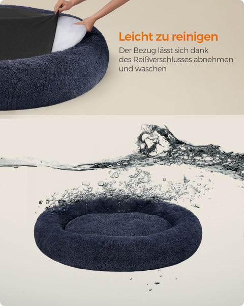 Rootz Plush Dog Bed - Pet Bed - Cozy Cushion - Soft Filling - Easy to Clean - Dark Gray - 140cm x 20cm - 4.8kg