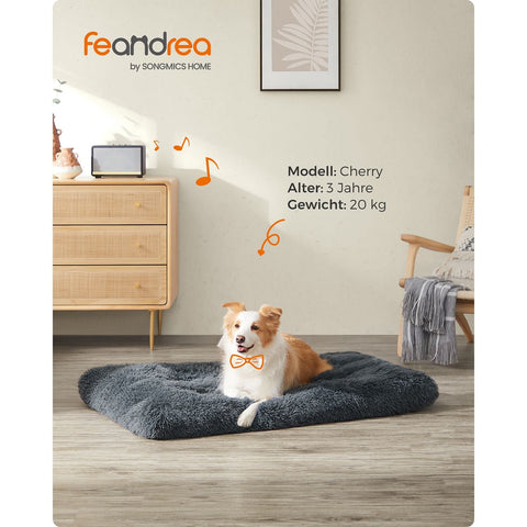 Rootz Dark Gray Dog Bed - Pet Mat - Cushioned Bed - PV Plush Material - PP Filling - Rubber Nubs Fabric - Orthopedic Support - Comfortable Sleep - Easy to Clean - 110cm x 73cm x 10cm