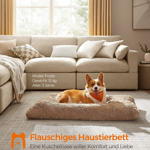 Rootz Plush Dog Bed - Pet Mat - Cushioned Pet Bed - Comfortable - Durable - Easy to Clean - 110cm x 73cm x 10cm