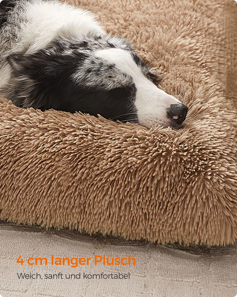 Rootz Camel Brown Hondenbed - Huisdiermat - Gewatteerd bed - Pluche materiaal - Antislipstof - Orthopedische ondersteuning - 122 cm x 74 cm x 10 cm