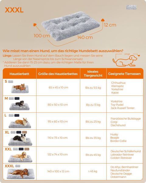 Rootz Ombre Gray Dog Bed - Pet Mat - Cushioned Bed - Plush Material - Comfortable Support - Non-Slip Bottom - 140cm x 100cm x 12cm