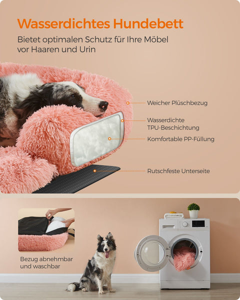 Rootz Plush Dog Bed - Pet Nest - Soft Sofa Cushion - TPU Coating - Comfortable PP Filling - 110cm x 95cm x 18cm