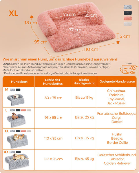 Rootz Plush Dog Bed - Pet Nest - Soft Sofa Cushion - TPU Coating - Comfortable PP Filling - 110cm x 95cm x 18cm