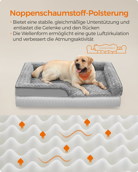 Rootz Orthopedic Dog Bed - Large Dog Bed - Pet Mattress - Joint Support - 122cm x 89cm x 18cm -  Grey