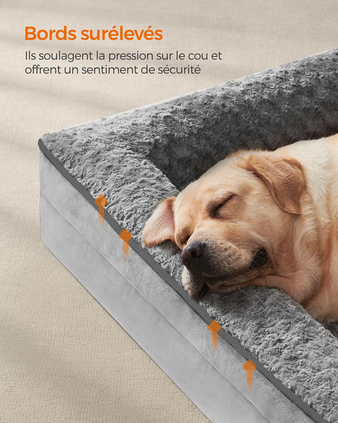 Rootz Orthopedic Dog Bed - Large Dog Bed - Pet Mattress - Joint Support - 122cm x 89cm x 18cm -  Grey