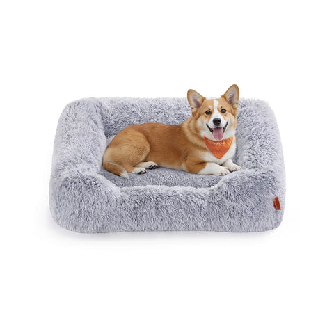Rootz Dog Bed - Pet Cushion - Animal Mattress - Removable Cover - 91 x 68 x 18 cm -  Grey - Comfort & Style