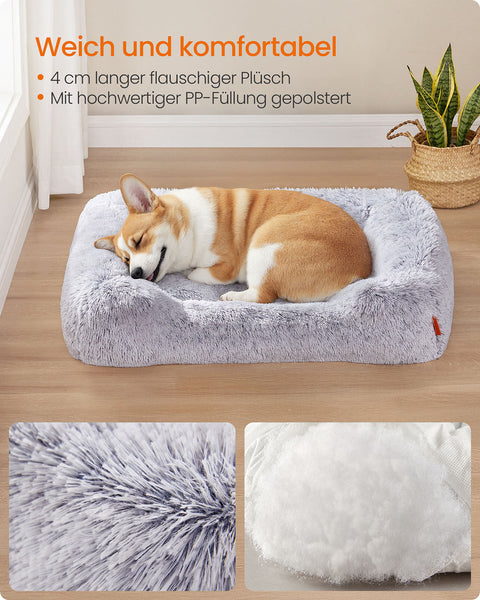 Rootz Dog Bed - Pet Cushion - Animal Mattress - Removable Cover - 91 x 68 x 18 cm -  Grey - Comfort & Style