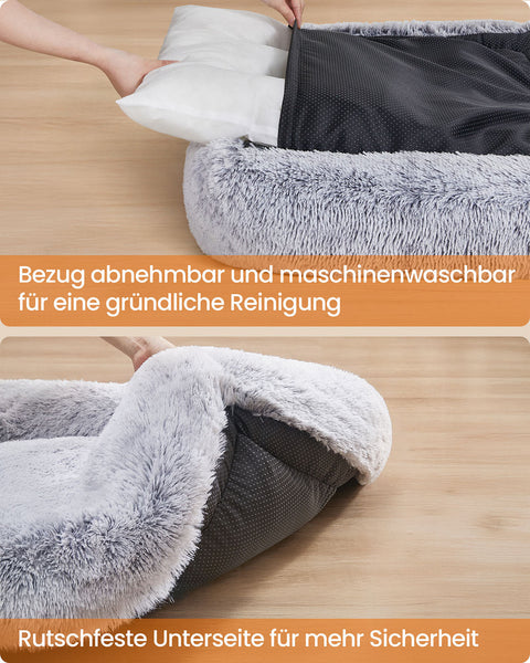 Rootz Dog Bed - Pet Cushion - Animal Mattress - Removable Cover - 91 x 68 x 18 cm -  Grey - Comfort & Style
