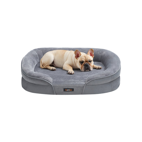 Rootz Dog Bed - Pet Cushion - Comfort Sleep Pad - Orthopedic Support - Grey - 76cm x 51cm x 18cm