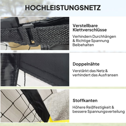 Rootz Pickleball Net Set - Portable - Metal Frame - Stable Network - 670cm x 60cm x 92cm - Includes Carry Bag