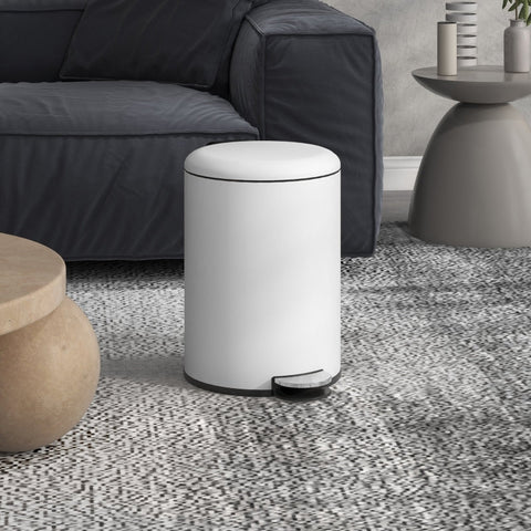 Rootz Trash Can - Waste Bin - Garbage Bin - 20L Capacity - Soft-Closing Lid - Pedal - Non-Marking Surface - 36cm x 30cm x 44.5cm