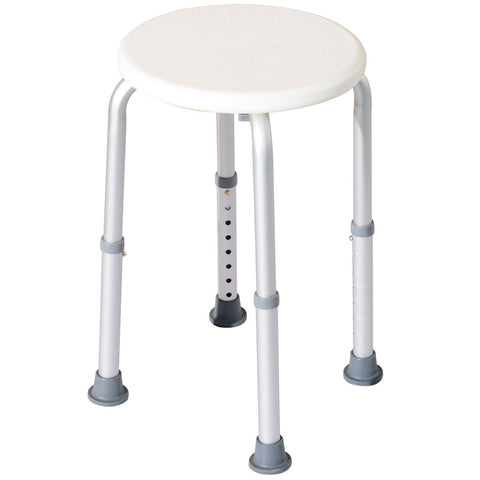 Rootz Shower Chair - Bath Stool - Shower Seat - Height Adjustable, Anti-Slip - 32.2cm x 41cm x (35.5-54)cm - Supports 135kg