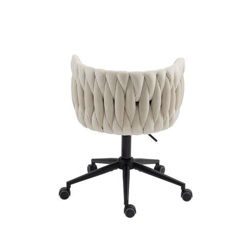 Rootz Velvety Soft Office Chair - 360° Swivel - Ergonomic Seating - Height Adjustable - 56cm x 52cm x 73cm