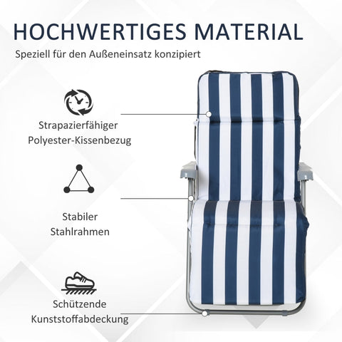 Rootz 2-delige set opvouwbare tuinstoelen - ligstoel - buitenfauteuils - op 5 niveaus verstelbare rugleuning - opvouwbaar - gedempt - 60 cm x 75 cm x 102 cm