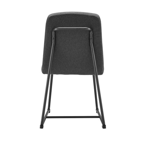 Rootz Gray Linen Dining Chairs Set - Upholstered Chairs - Metal Frame Seating - High Comfort Foam - 46L x 45W x 81.5H cm