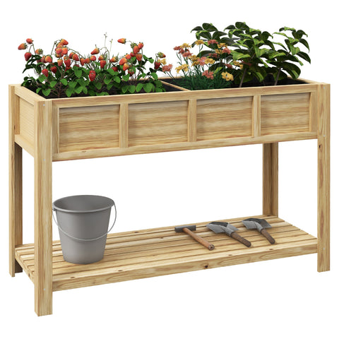 Rootz Raised Garden Bed - Planter Box - Elevated Flower Beds - Fir Wood, No Bending, 115l x 46b x 75h cm