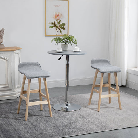 Rootz Scandinavian Bar Stools Set - High Chairs - Stylish Kitchen Seats - Comfort Footrests - 40cm x 41.5cm x 75.5cm