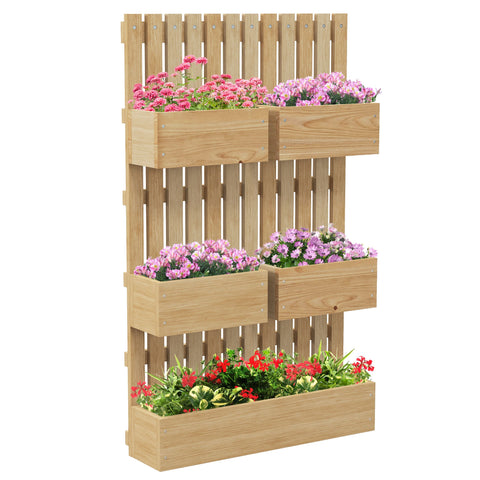 Rootz Elevated Wooden Garden Bed - Raised Planter - Adjustable Flower Box - Versatile & Durable - 60x16x100cm Brown