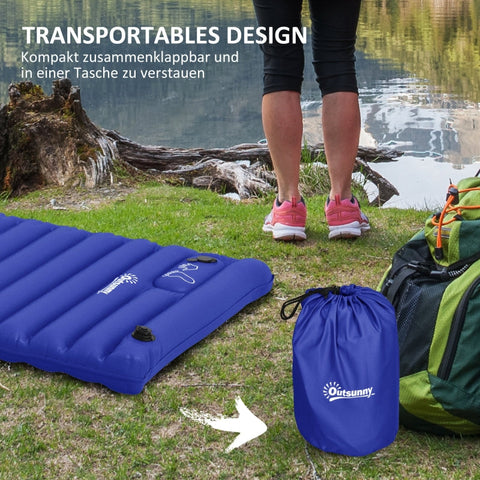 Rootz Camping Air Mattress - Sleeping Pad - Inflatable Mattress - Waterproof Polyester - 195cm x 70cm x 10cm