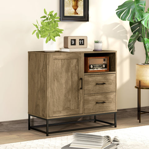 Rootz Buffet Storage Unit - Sideboard - Cabinet - 2 Drawer Organizer - Adjustable Shelf - 80x40x78cm