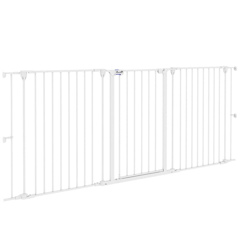 Rootz Steel Dog Safety Barrier - Pet Gate - Folding Fence - Double Locking System - 206cm x 90cm