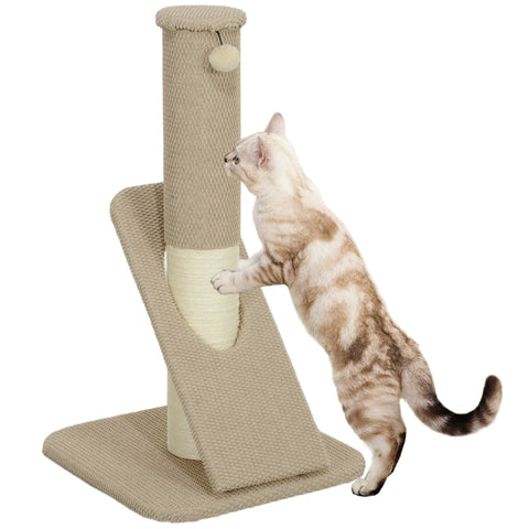 Rootz Cat Scratching Post - Activity Center - Furniture Protector - Solid Chipboard - 48cm x 48cm x 84cm