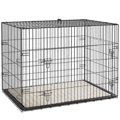 Rootz Dog Cage - Transport Cage - Foldable Dog Carrier - Safe Locks - 91cm x 62cm x 68cm - Black