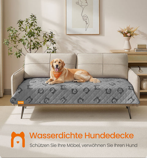 Rootz Waterproof Dog Blanket - Pet Cover - Non-Slip Blanket - Microfiber Fabric - 178cm x 76cm -  Grey