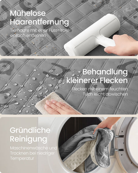 Rootz Waterproof Dog Blanket - Pet Cover - Non-Slip Blanket - Microfiber Fabric - 178cm x 76cm -  Grey