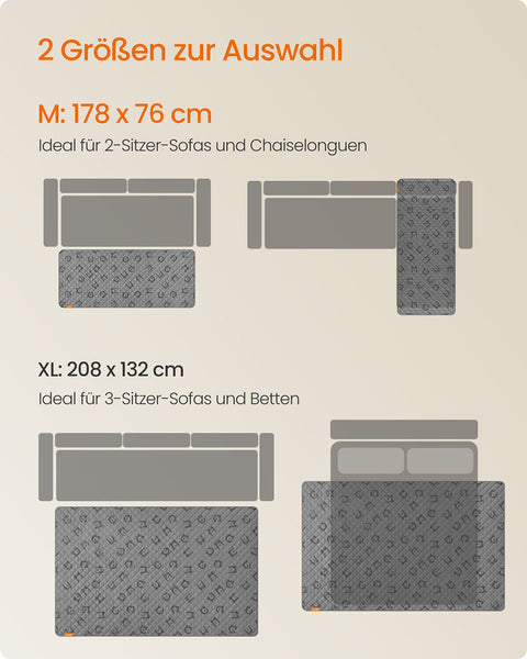 Rootz Waterproof Dog Blanket - Pet Cover - Non-Slip Blanket - Microfiber Fabric - 178cm x 76cm -  Grey