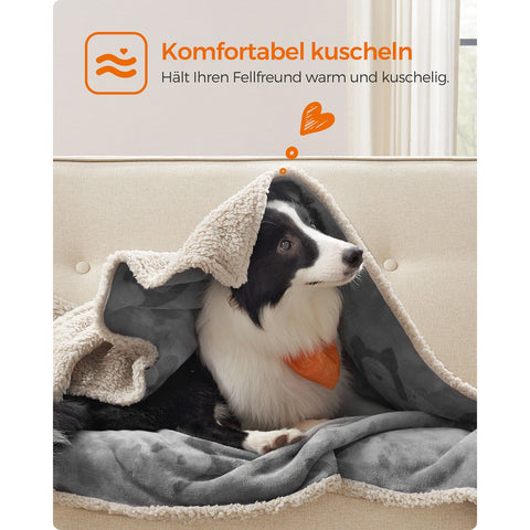 Rootz Pet Blanket - Dog Blanket - Puppy Throw - Sherpa Material - TPU Film - Flannel Fabric - Lightweight - Cozy - Large Size 152cm x 127cm