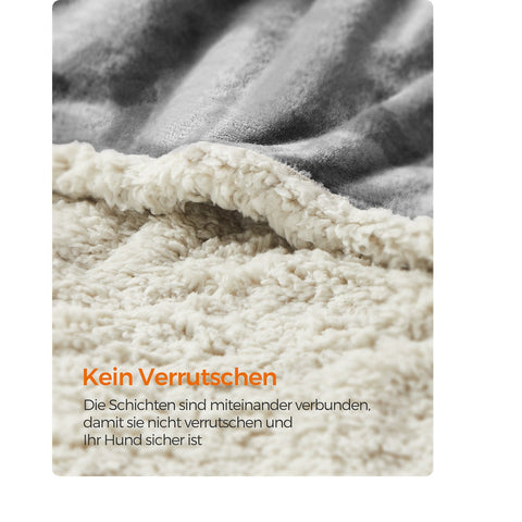 Rootz Pet Blanket - Dog Blanket - Puppy Throw - Sherpa Material - TPU Film - Flannel Fabric - Lightweight - Cozy - Large Size 152cm x 127cm