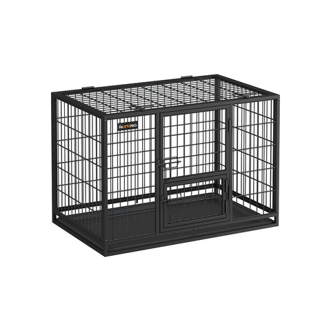 Rootz Heavy Duty Dog Cage - Pet Crate - Steel Construction - Spacious Interior - Easy Access Doors - Removable Tray - 92.5cm x 57.5cm x 64cm