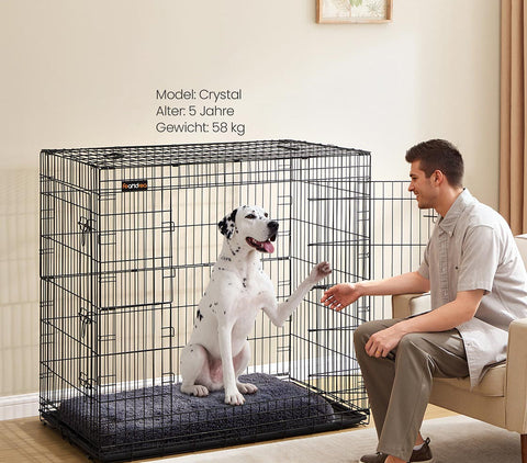 Rootz Dog Transport Box - Pet Carrier - Travel Crate - Durable Steel - 122 x 74 x 114 cm