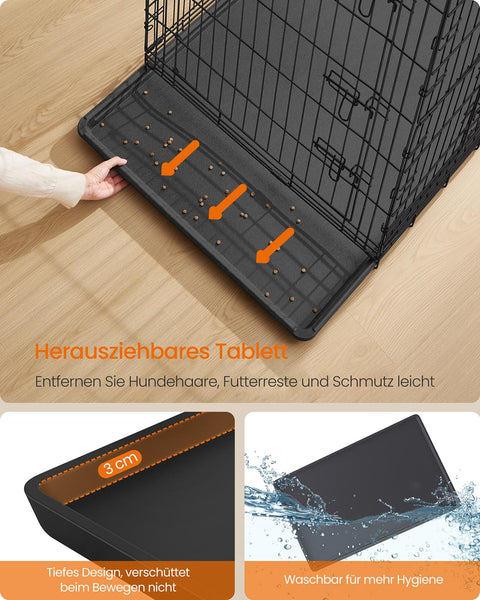 Rootz Dog Transport Box - Pet Carrier - Travel Crate - Durable Steel - 122 x 74 x 114 cm