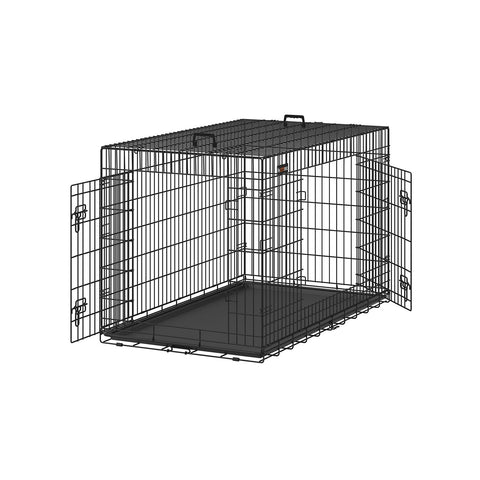 Rootz Heavy Duty Hondentransportbox - Huisdierenkrat - Stalen kooi - Plastic bak - Eenvoudige montage - Ruim interieur - Veilig sluitsysteem - 136 cm x 79 cm x 87 cm