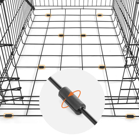 Rootz Dierenkooi - Hondenbench - Dierenverblijf - Eenvoudige montage - Opvouwbaar - 2 afsluitbare deuren - Gepoedercoat ijzerdraad - 122 cm x 74,5 cm x 80,5 cm