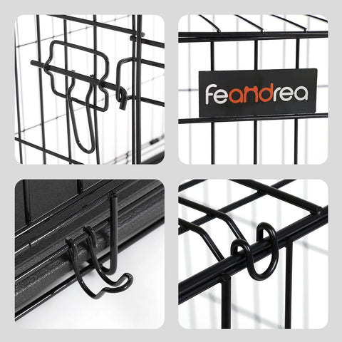 Rootz Dierenkooi - Hondenbench - Dierenverblijf - Eenvoudige montage - Opvouwbaar - 2 afsluitbare deuren - Gepoedercoat ijzerdraad - 122 cm x 74,5 cm x 80,5 cm