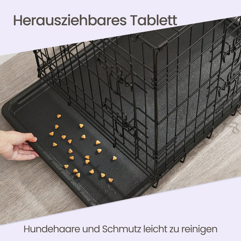 Rootz Foldable Dog Cage - Dog Box - Training Crate - Comfortable & Durable - 106cm x 77.5cm x 70cm