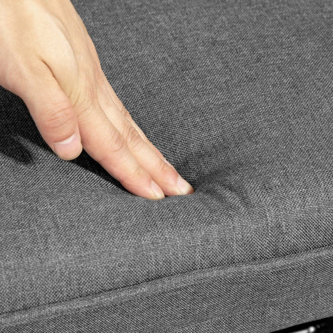 Rootz Rocking Chair with Matching Footstool - Nursery Chair - Glider Chair - Dark Gray - Polyester & Beech Wood - 64cm x 89cm x 90cm