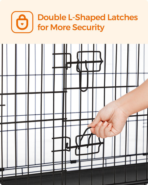 Rootz Hondenbench van ijzerdraad - Dierenkooi - Puppyverblijf - Trainingskennel - Constructie van ijzerdraad - ABS Plastic - 122 cm x 81 cm x 76 cm