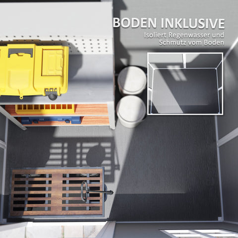 Rootz Garden House - Tool Shed - Outdoor Equipment Storage - Weatherproof & Lockable - 186cm x 130cm x 199cm