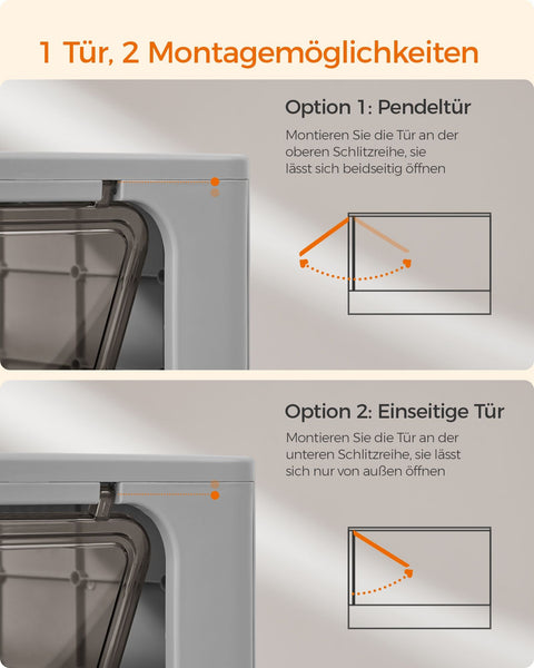 Rootz Cat Litter Box Set - Anthracite Gray-Dove Gray - PP PC Material - Easy to Clean - Spacious Design - Odor Control - 54.3cm x 42.5cm x 37.8cm