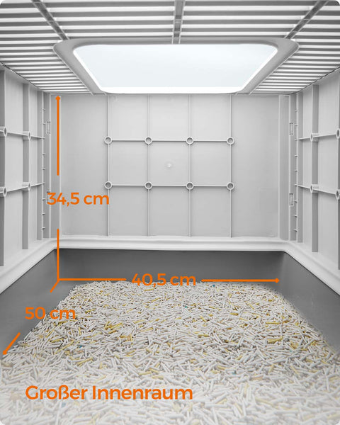 Rootz Cat Litter Box - Enclosed Litter Tray - Hooded Cat Pan - Easy Cleaning - 54.3cm x 42.5cm x 37.8cm - Grey