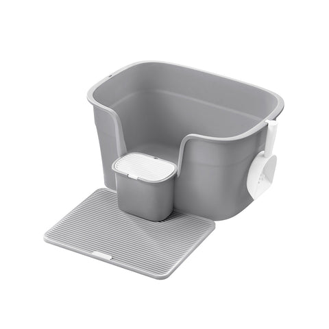 Rootz Cat Litter Box Set - Kitty Litter Box - High-Sided Litter Pan - PP Plastic - 64cm x 76cm x 33cm