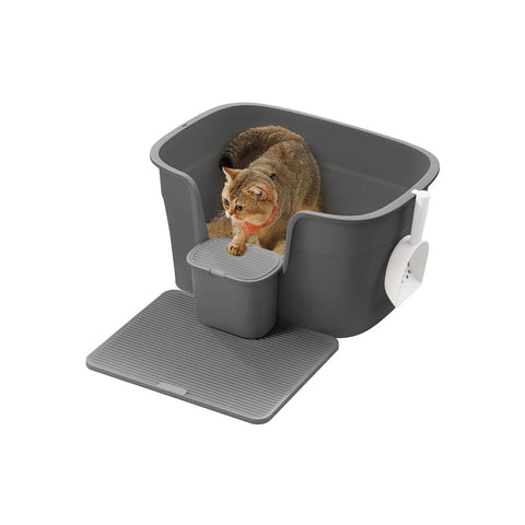 Rootz Cat Toilet Set - Litter Box - Pet Bathroom - Odor Control - 64cm x 76cm x 33cm