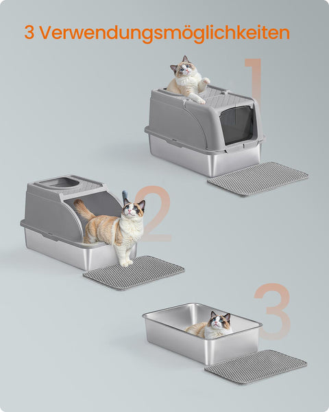 Rootz Cat Toilet - Cat Litter Box - Pet Loo - Durable & Sturdy - 61cm x 41cm x 36.5cm