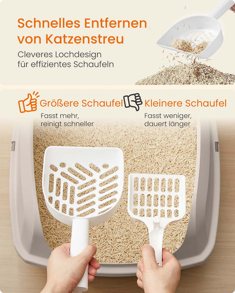 Rootz Open Cat Litter Box - High Sided - Brown- Reduces Spills - 56cm x 42cm x 23.5cm