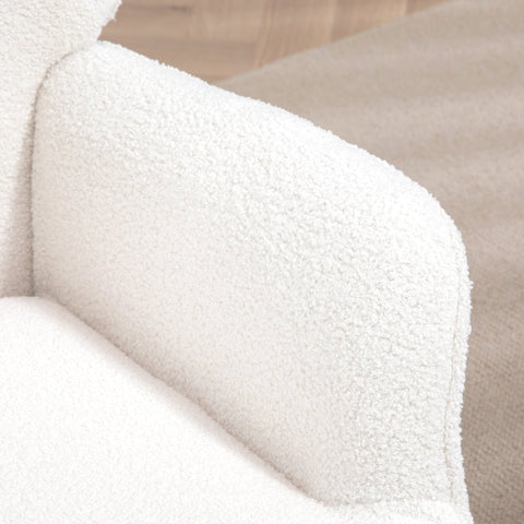 Rootz Wingback Accent Chair - Reading Nook Chair - Lounge Chair - Faux Lamb Fabric - High-Density Foam - 71cm x 77cm x 102cm