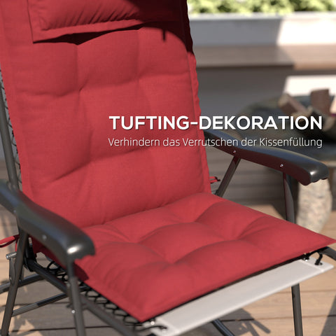 Rootz 2-Piece Sun Lounger Set - Upholstered Pad - Garden Cushion - Water-Repellent - Comfortable - 50x116x5 cm